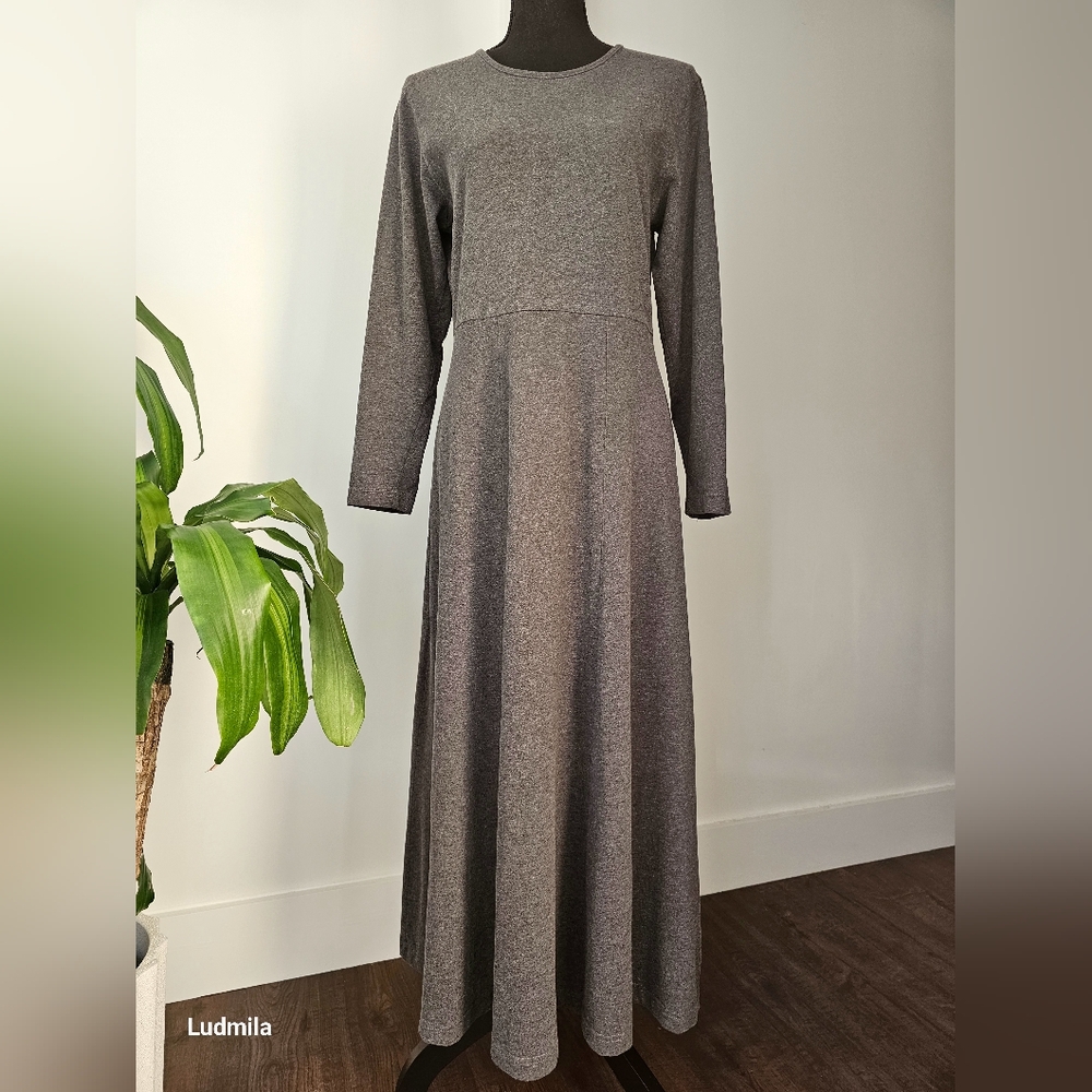 LL BEAN size‎ S Women's Dark Heather Grey 100% Cotton Dress